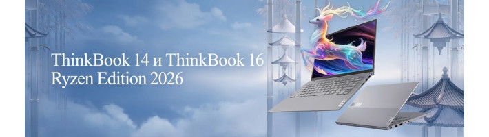 Компания Lenovo выпустила ноутбуки ThinkBook 14 и ThinkBook 16 Ryzen Edition 2026