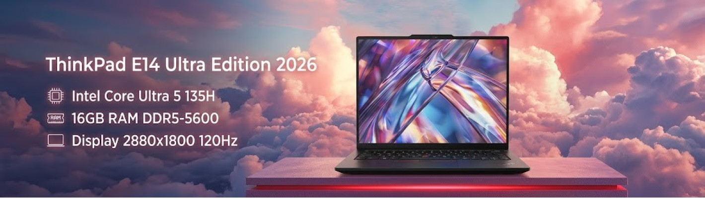 Компания Lenovo выпустила ноутбук ThinkPad E14 Ultra Edition 2026 на базе Core Ultra 5 135H