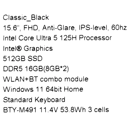 15.6" Ноутбук MSI Modern 15 H AI C1MG-008RU черный