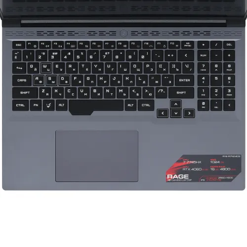 16" Ноутбук ARDOR Gaming RAGE R16-R7ND403 серый