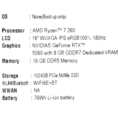 16" Ноутбук Acer Nitro V 16S AI ANV16S-41-R0N8 черный