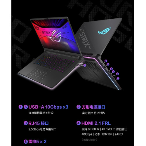 16" Игровой ноутбук ASUS ROG Strix SCAR 16 G635LX Intel Ultra 9 275HX RTX 5090 mini LED 2.5K 240 Гц RAM 32 ГБ SSD 1 ТБ Чёрный