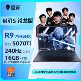 16" Игровой ноутбук ThundeRobot Hunting Blade 16S AMD Ryzen 9 7945HX RTX 5070 Ti IPS 2.5K 240 Гц RAM 16 ГБ SSD 1 ТБ Чёрный