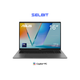16" Ноутбук ASUS Vivobook S 16 S3607C Intel Ultra 7 255H IPS 2.5K 144 Гц RAM 32 ГБ SSD 1 ТБ Серебристый