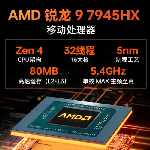 16" Игровой ноутбук ThundeRobot Hunting Blade 16S AMD Ryzen 9 7945HX RTX 5070 Ti IPS 2.5K 240 Гц RAM 16 ГБ SSD 1 ТБ Чёрный